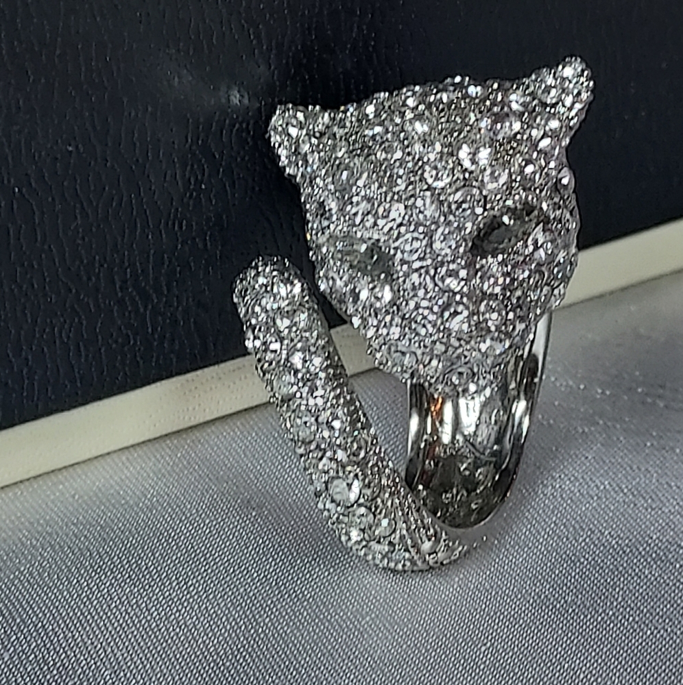 Roberto Cavalli Jaguar Swarovski ring. Sz 7